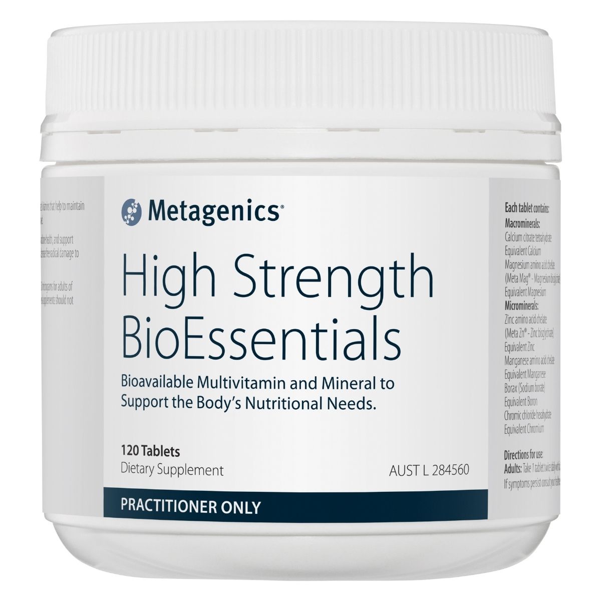 Metagenics High Strength BioEssentials 120 Tablets | Vitality and Wellness Centre