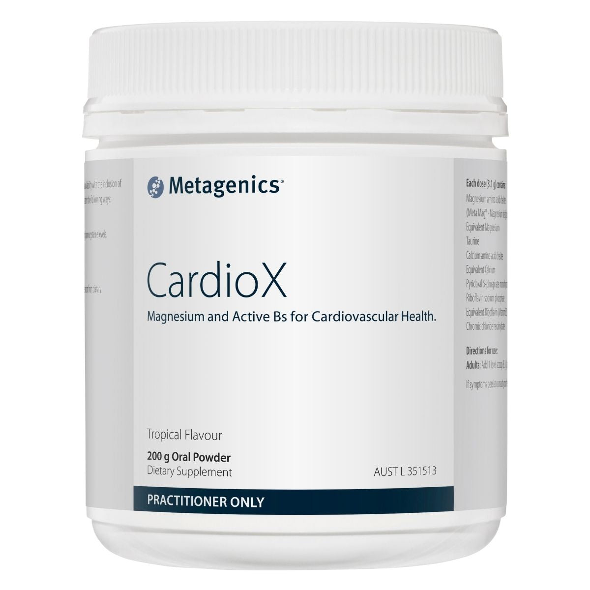 Metagenics CardioX 200g Tropical Powder | Vitality and Wellness Centre