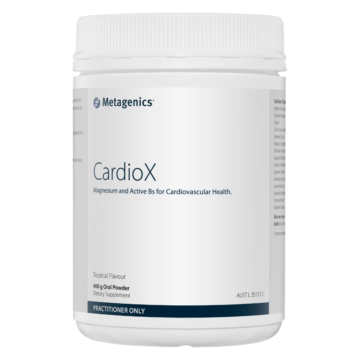 Metagenics CardioX 400g Tropical Powder | Vitality and Wellness Centre