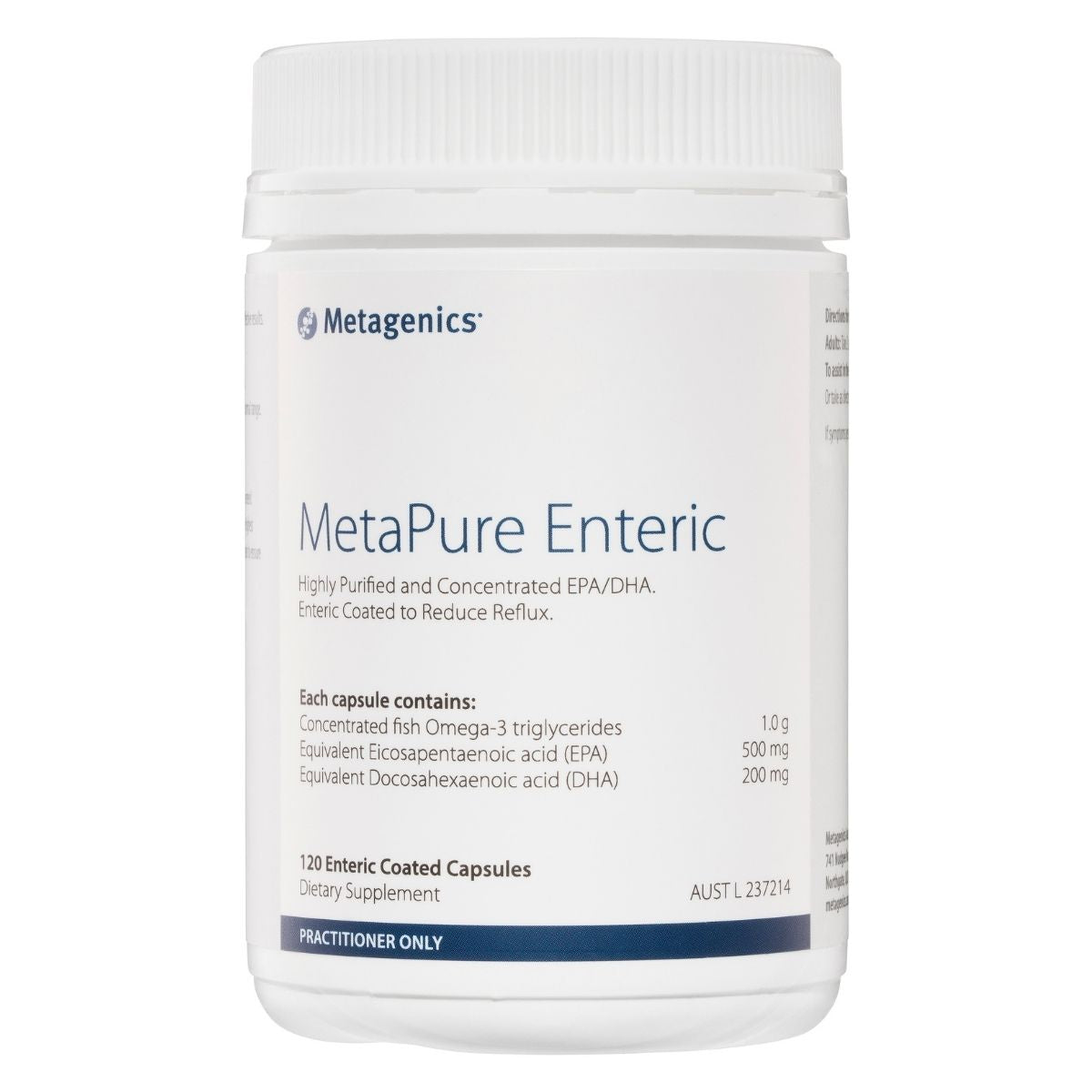 Metagenics MetaPure Enteric 120 Capsules | Vitality and Wellness Centre