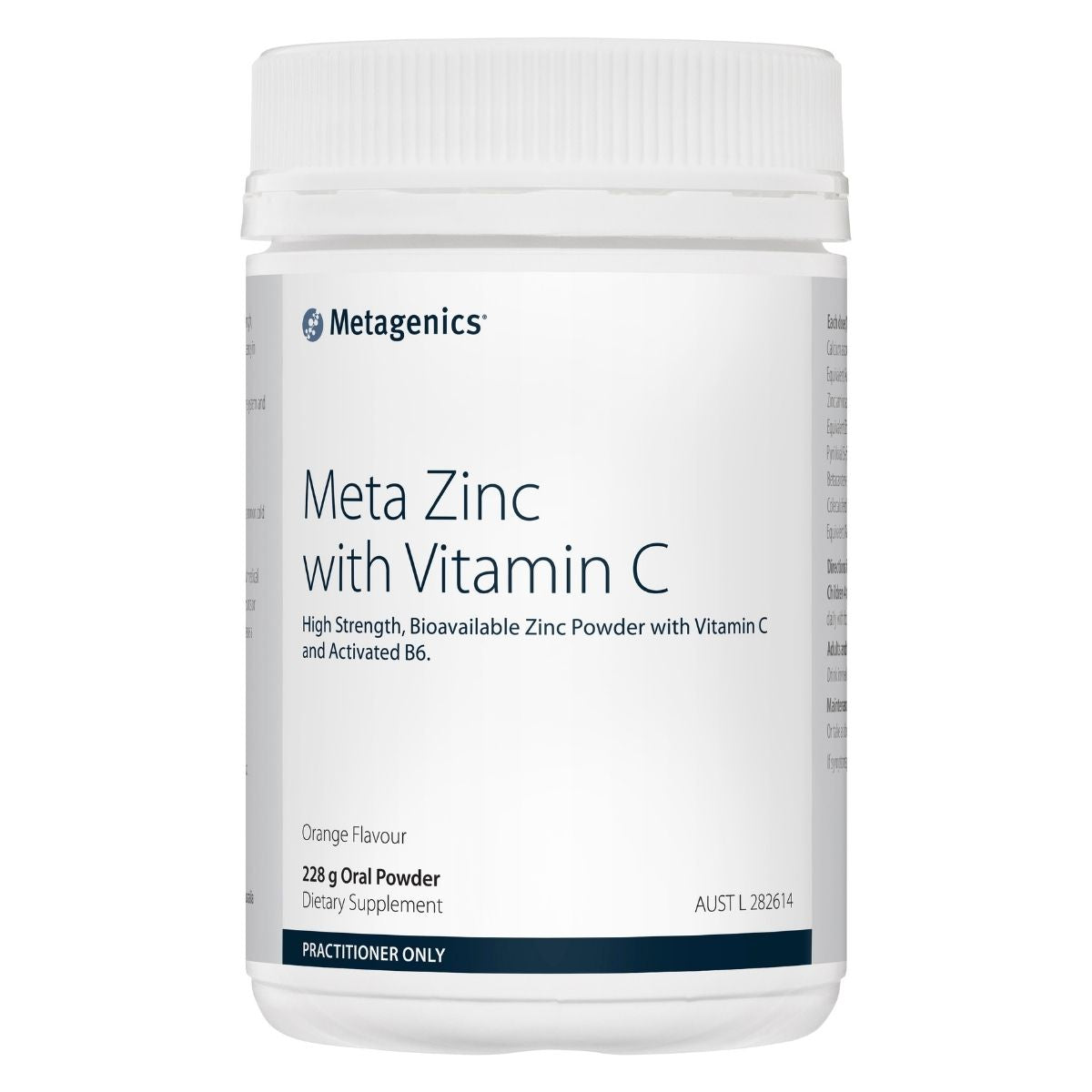 Metagenics Meta Zinc with Vitamin C 228g orange | Vitality and Wellness Centre